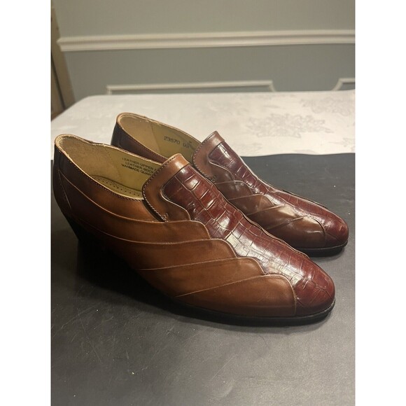 Stacy Adams Crocodile Style Leather Upper & Soles Ankle Booties Shoes Brazil 7M - Picture 2 of 15